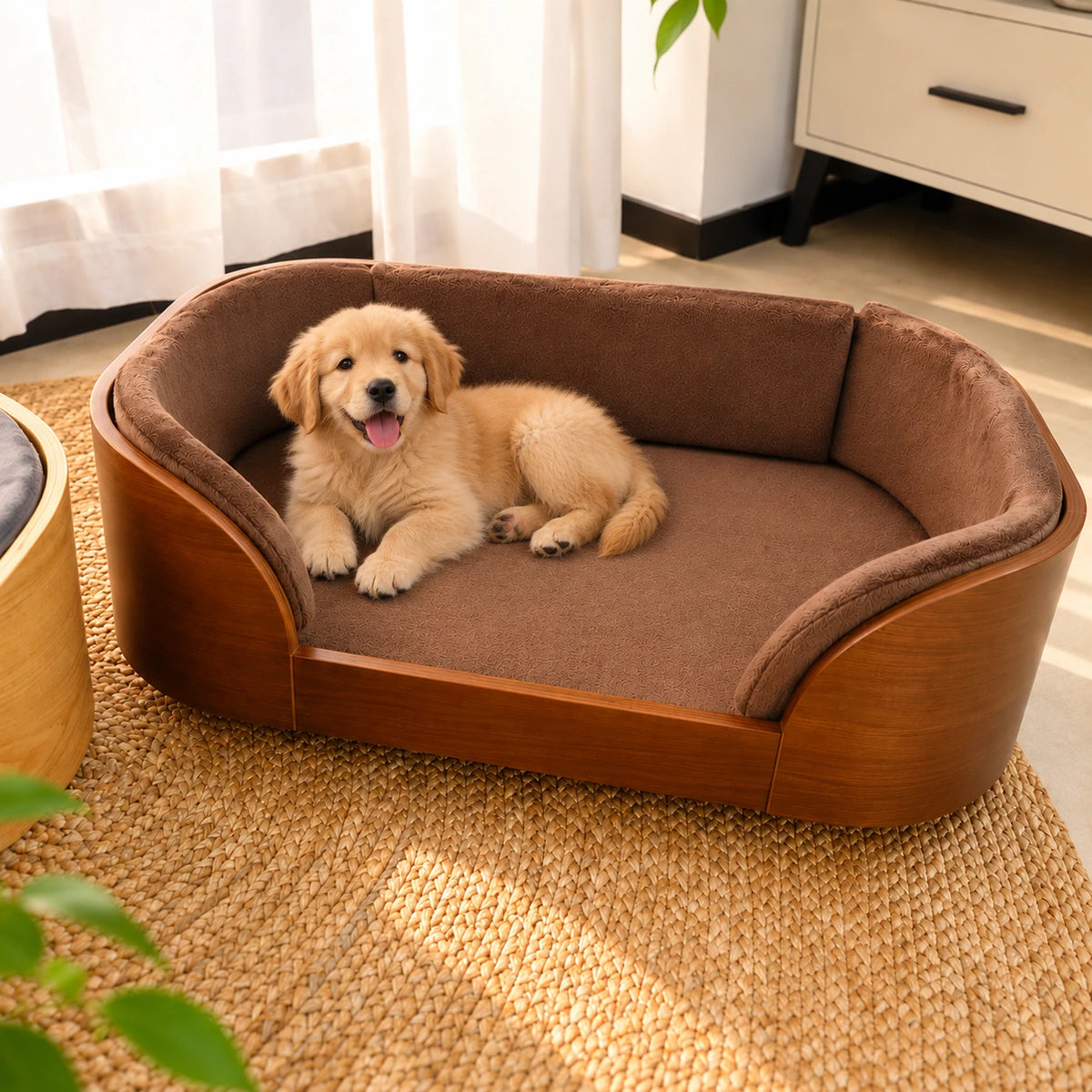 Luxury Wooden Dog Bed